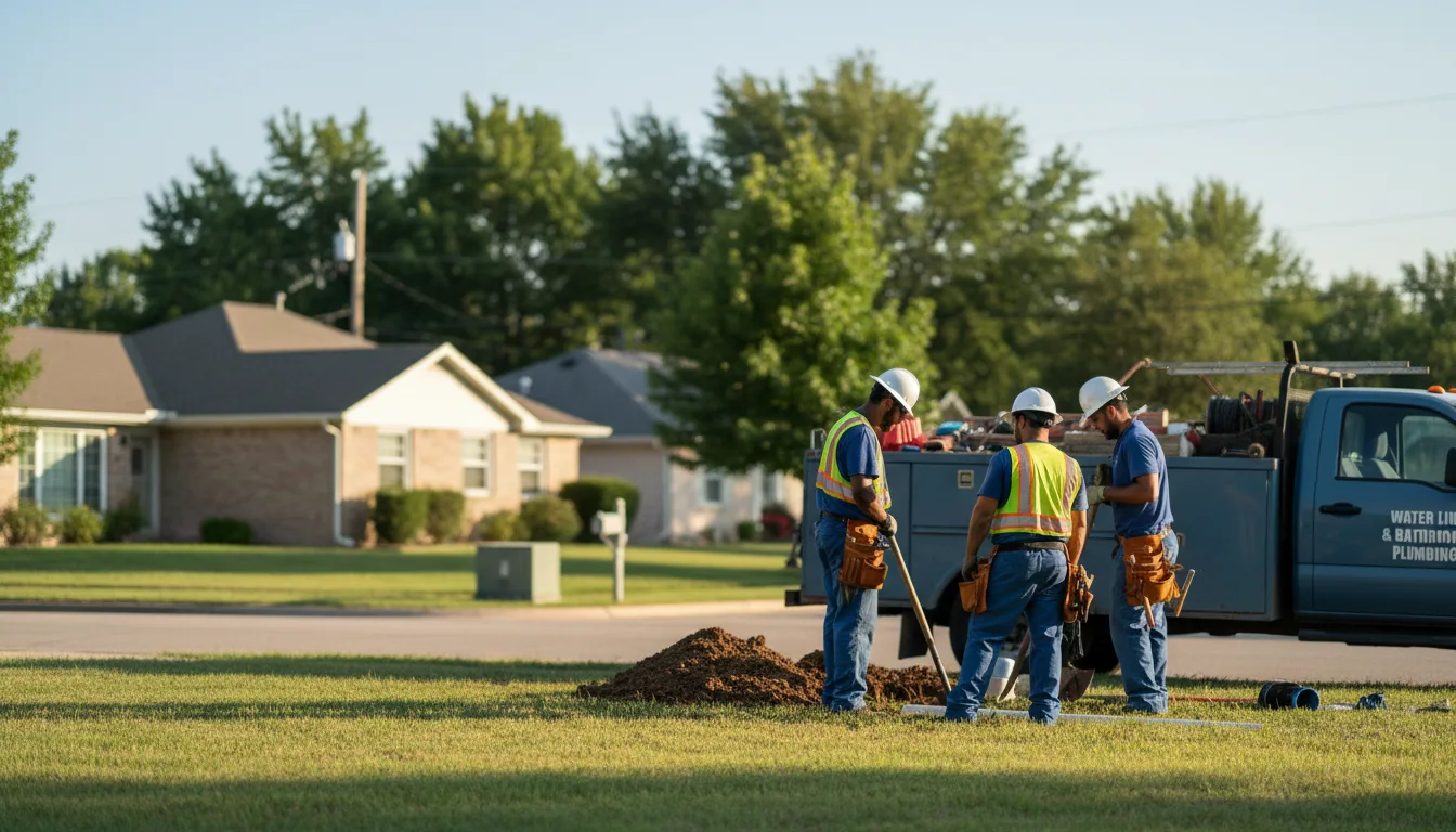 Residential water line and bathroom plumbing service in Henderson, NE